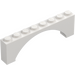 LEGO White Arch 1 x 8 x 2 Raised, Thin Top without Reinforced Underside (16577 / 40296)