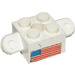 LEGO White Arm Brick 2 x 2 Arm Holder with Hole and 2 Arms with USA Flag Sticker