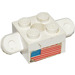 LEGO Weiß Arm Backstein 2 x 2 Arm Halter mit Loch und 2 Arme mit USA Flagge Aufkleber