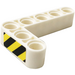 LEGO Wit Balk 3 x 5 Krom 90 graden, 3 en 5 Gaten met Danger Strepen Sticker (32526)