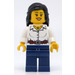 LEGO White Blouse with Belt and Black hair Minifigure