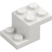 LEGO White Bracket 2 x 3 with Plate and Step with Bottom Stud Holder (73562)