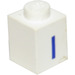 LEGO blanc Brique 1 x 1 avec Bleu &quot;I&quot; (3005)