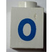 LEGO White Brick 1 x 1 with Bold Blue &quot;0&quot; (3005)