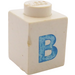 LEGO White Brick 1 x 1 with Bold Blue &quot;B&quot; (3005)