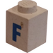 LEGO White Brick 1 x 1 with Bold Blue &quot;F&quot; (3005)