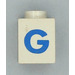 LEGO White Brick 1 x 1 with Bold Blue &quot;G&quot; (3005)