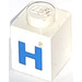 LEGO White Brick 1 x 1 with Bold Blue "H" (3005) LEGO White Brick 1 x 1 with Bold Blue "H" (3005)