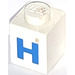 LEGO White Brick 1 x 1 with Bold Blue &quot;H&quot; (3005)