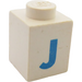 LEGO White Brick 1 x 1 with Bold Blue &quot;J&quot; (3005)