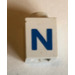 LEGO White Brick 1 x 1 with Bold Blue "N" (3005)