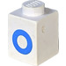 LEGO White Brick 1 x 1 with Bold Blue "O" (3005)
