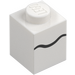 LEGO White Brick 1 x 1 with Boo Mouth Black Line (3005 / 79561)