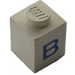 LEGO White Brick 1 x 1 with Serif Blue &quot;B&quot; (3005)