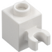 LEGO White Brick 1 x 1 with Vertical Clip (Open &#039;O&#039; Clip, Hollow Stud) (60475 / 65460)