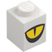 LEGO White Brick 1 x 1 with Yellow Eye (3005 / 103008)