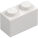 LEGO White Brick 1 x 2 with Bottom Tube (3004 / 93792)