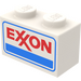 LEGO Biały Cegła 1 x 2 z Exxon logo Naklejki z Ustawić 6375-2 z dolną rurką (3004 / 93792)