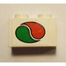 LEGO White Brick 1 x 2 with Octan Logo Sticker with Bottom Tube (3004)
