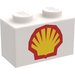 LEGO Bianco Mattoncino 1 x 2 con Shell logo (Grande) (3004)