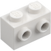 LEGO Vit Kloss 1 x 2 med Knoppar på Ett Sida (11211)