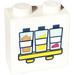 LEGO Wit Steen 1 x 2 x 1.6 met Noppen aan Eén Kant met Shelf, Bril Sticker (22885)