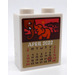LEGO White Brick 1 x 2 x 2 with April 2022 Calendar Page with Elephants Sticker with Inside Stud Holder (3245)