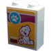 LEGO Wit Steen 1 x 2 x 2 met Hond Biscuit Doos Sticker met binnenas houder (3245)