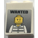 LEGO White Brick 1 x 2 x 2 with Wanted Poster Sticker with Inside Stud Holder (3245)
