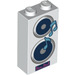 LEGO Wit Steen 1 x 2 x 3 met Loudspeaker en Muziek Notes (22886 / 84851)