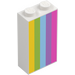 LEGO White Brick 1 x 2 x 3 with Rainbow Stripes Yellow / Green / Blue (22886 / 104590)