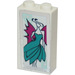 LEGO White Brick 1 x 2 x 3 with Woman Wearing Dark Turquoise Dress Sticker (22886)