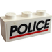 LEGO blanc Brique 1 x 3 avec Noir Police rouge Line Autocollant (3622)