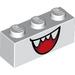 LEGO Wit Steen 1 x 3 met Boo Open Mouth (3622 / 68985)