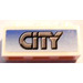 LEGO Wit Steen 1 x 3 met &#039;CITY&#039; Aan Blauw Background Sticker (3622)