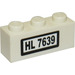 LEGO Weiß Backstein 1 x 3 mit &#039;HL 7369&#039; Aufkleber (3622)