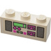LEGO White Brick 1 x 3 with Radio Cassette Player Sticker (3622)