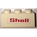 LEGO Wit Steen 1 x 3 met &#039;Shell&#039; in Rood (both sides) Sticker (3622)