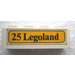 LEGO Wit Steen 1 x 4 met &quot;25 Legoland&quot; in Geel Doos Sticker (3010 / 6146)