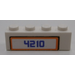 LEGO Weiß Backstein 1 x 4 mit &#039;4210&#039; Aufkleber (3010)
