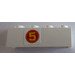 LEGO White Brick 1 x 4 with &quot;5&quot; Sticker (3010)