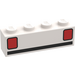 LEGO Wit Steen 1 x 4 met Basic Auto Taillights (3010)