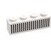 LEGO White Brick 1 x 4 with Black 20 Bars Grille (3010)