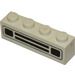 LEGO White Brick 1 x 4 with Black Car Grille and Headlights with Embossing (3010)