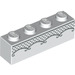 LEGO White Brick 1 x 4 with Bride Lace Decoration (3010 / 66765)