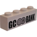LEGO White Brick 1 x 4 with Damaged GC Bank Logo Sticker (White Background) (3010)