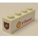 LEGO White Brick 1 x 4 with Fire Logo and &#039;V-Power&#039; Sticker (3010)