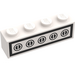 LEGO White Brick 1 x 4 with Homemaker Stove Switch (3010)