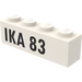 LEGO Weiß Backstein 1 x 4 mit &quot;IKA 83&quot; (3010)