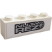 LEGO White Brick 1 x 4 with &quot;NUTY REZ&quot; Sticker (3010)